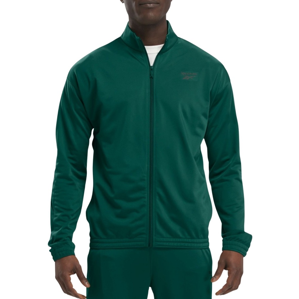 REEBOK Identity Vector Track Jacket Mens XL Green Black Full Zip 100217138